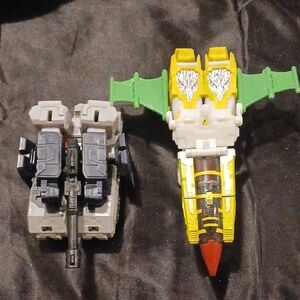 Transforming Robot Toy Set - Green, Yellow, Red, Gray